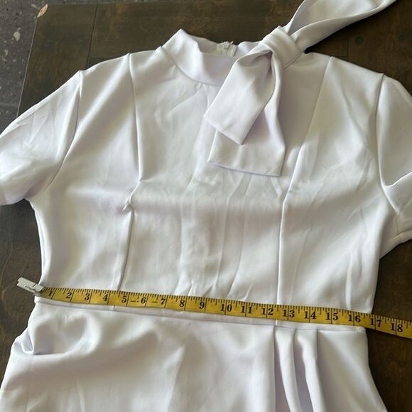 Elegant Strechy Peplum Bodycon Short Sleeve Work Dresses Bow Club Ruffle… - Picture 10 of 15